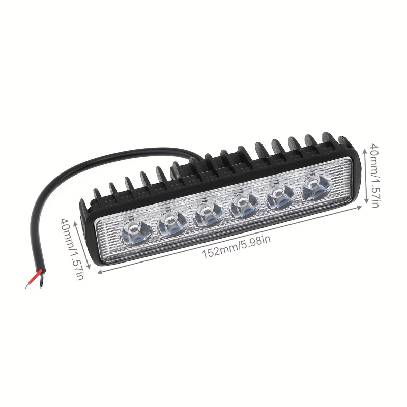 Automobilsko LED radno svjetlo, jednoredno 6 LED, 18W, 12V, LED trak za terenska vozila – prednje dodatno svjetlo i dnevno svjetlo