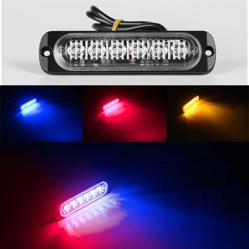 Bočno LED svjetlo za kamion, ultra tanko LED strob svjetlo, 6 LED, 18W, 12–24V, 6000 lm, 3500–8500K