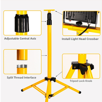 LED prožektors ārējai apgaismošanai ar staba stiprinājumu, pārnēsājama darba gaisma kempingam un remontam, 50W, 10000 lm, 85-265V, IP65, staru leņķis 120°