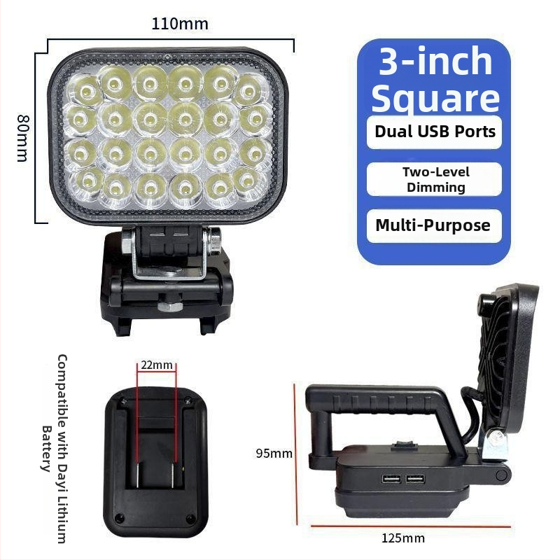 Dingdinghu Kempinga luktura ar litija bateriju un LED, ārkārtas apgaismojums un tālruņa uzlāde, akumulatora barošanas remontgaisma, modelis 5685