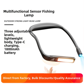 Indukcinė žvejybos šviesa su kaklo pakabinimo dizainu, nešiojamas 2.5W žibintas, įkraunama 18650 baterija, tarnavimo laikas 50 000 val., įkrovimo laikas 3 val.