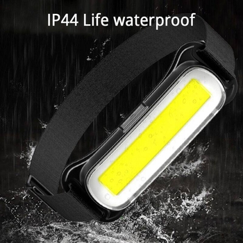 Čelna lampa s COB LED, USB punjiva, ultra tanka i lagana, višenamjenski mini reflektor; baterija 600 mAh, domet do 200 m