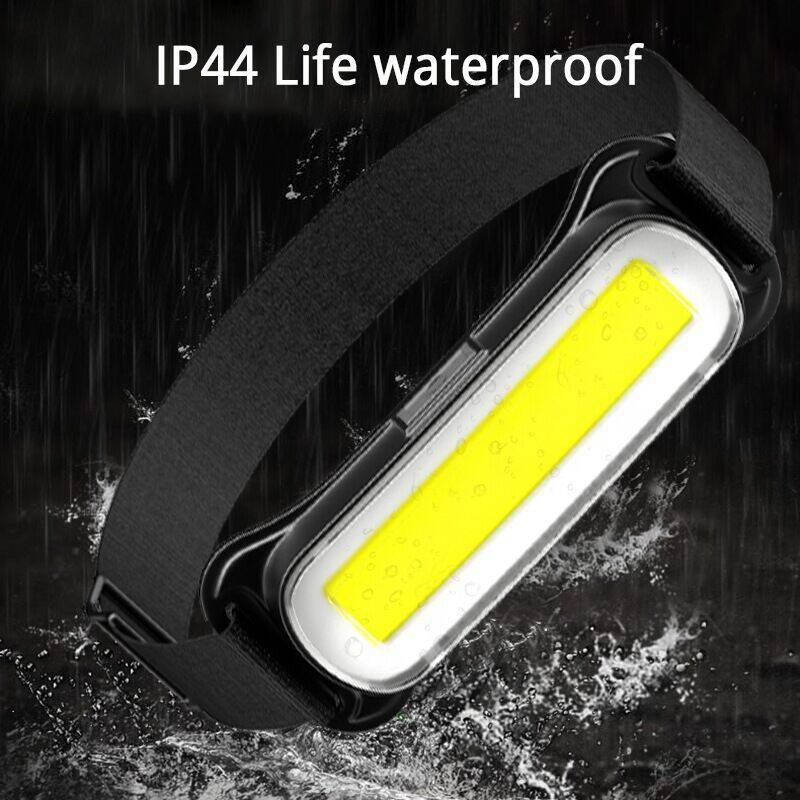 Čelna lampa s COB LED, USB punjiva, ultra tanka i lagana, višenamjenski mini reflektor; baterija 600 mAh, domet do 200 m