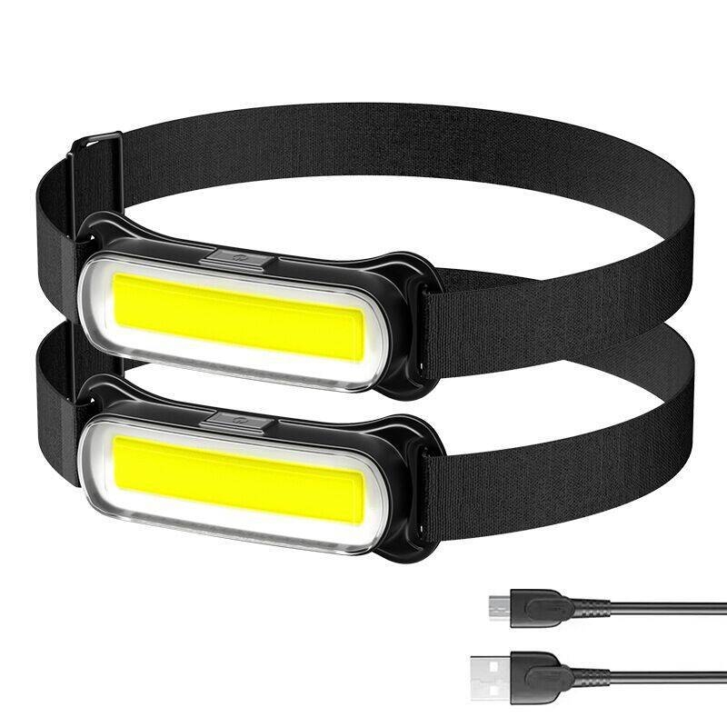 Čelna lampa s COB LED, USB punjiva, ultra tanka i lagana, višenamjenski mini reflektor; baterija 600 mAh, domet do 200 m