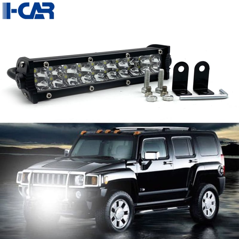 Hosszú LED munkalámpa, 60W, 12-24V, alumínium, 6000K