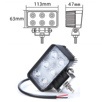 Lumină de lucru LED – 18W, 9-60V, CRI ≥80, 6500K, Model universal