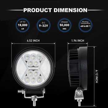 LED radna svjetiljka za automobil, 132W, 4000 lm, 6000K, 12-80V, vijek trajanja 50000 h