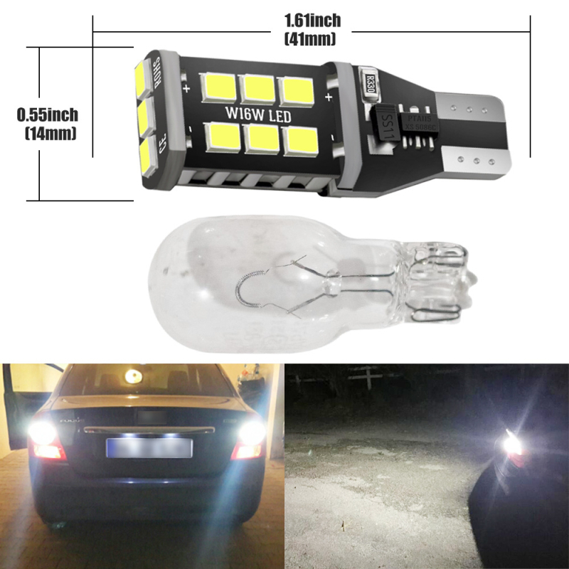 Automobilska LED zadnja lampica T15 2835 15SMD, 12-24V, 6W, Canbus dekodiranje, aluminijsko kućište