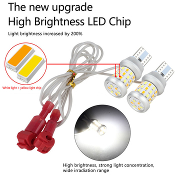 Motorkerékpár LED hátsó lámpa kettős színű irányjelzővel, T10 42SMD 3014, 12V, 3W, 6000–6500K