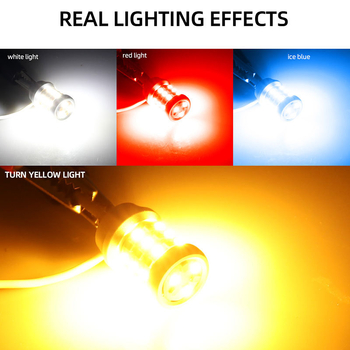 Motorkerékpár LED hátsó lámpa kettős színű irányjelzővel, T10 42SMD 3014, 12V, 3W, 6000–6500K