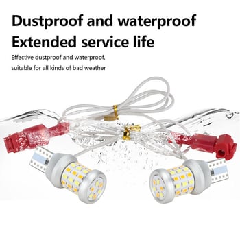 Motorkerékpár LED hátsó lámpa kettős színű irányjelzővel, T10 42SMD 3014, 12V, 3W, 6000–6500K