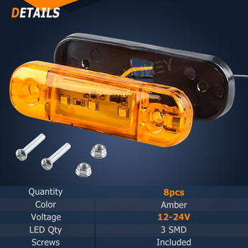 Kamion oldalsó LED világítás - 3-LED, IP67 vízálló, 10-30V, 500 lm, 2000-4000K
