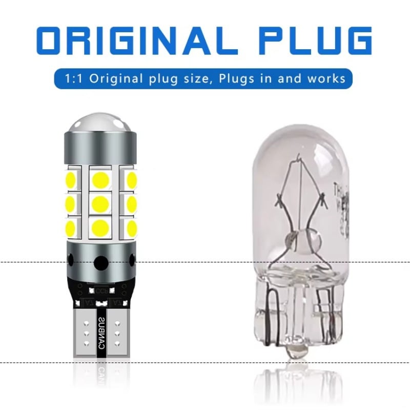 T10 szélességjelző LED lámpa, univerzális plug-in a világításhoz a rendszámtábla fényhez, 12-24V