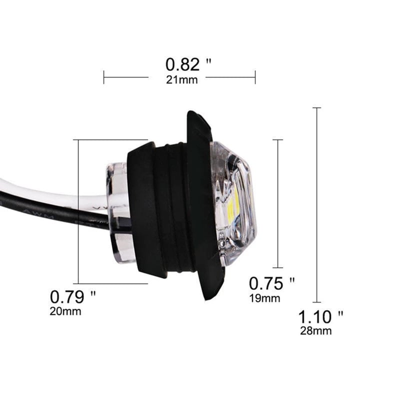 LED oldalsó fény ST-3LED, 3-LED kerek, 10-30V, 3000K, 30000h