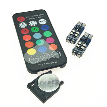 T10 RGB LED svjetlo za registarsku pločicu s RF daljinskim upravljačem, 12V, 3W, 250 lm, 6500K, univerzalna kompatibilnost