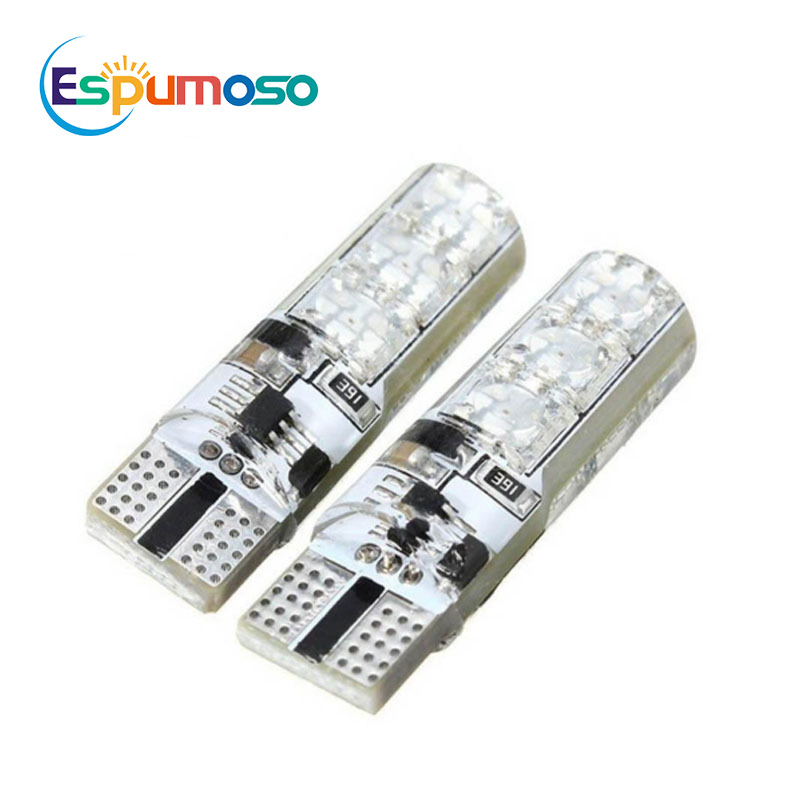 Auto LED malo svjetlo T10 RGB 5050 6SMD – višebojno, ultra sjajno blještanje i svjetlo za registarsku ploču, silikonsko
