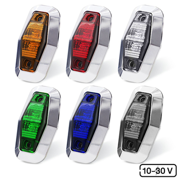 2-LED bočna svjetla kamiona, univerzalno širinsko upozorenje, protiv sudara sa stražnje strane, s elektroplatiranim okvirom, 10–30V, 1.2W, 6000K, 50.000 sati