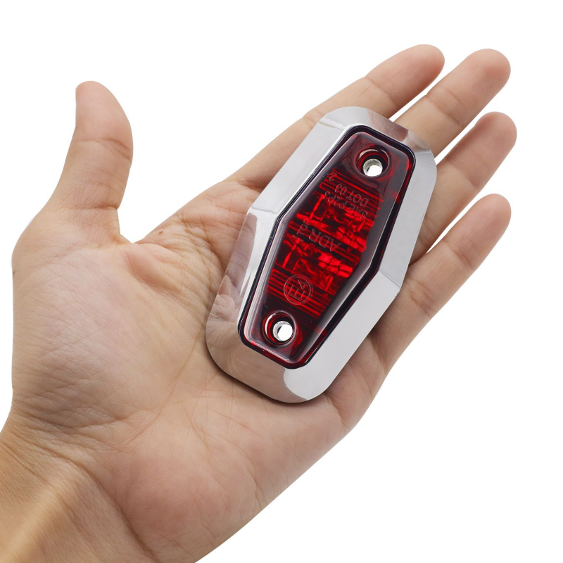 2-LED bočna svjetla kamiona, univerzalno širinsko upozorenje, protiv sudara sa stražnje strane, s elektroplatiranim okvirom, 10–30V, 1.2W, 6000K, 50.000 sati