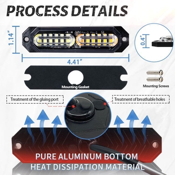 PZ-112T LED bočna svjetla za kamion, 12V-24V, 12W, metalna podloga i PC kućište, kompatibilno sa svim modelima, prilagodljivo