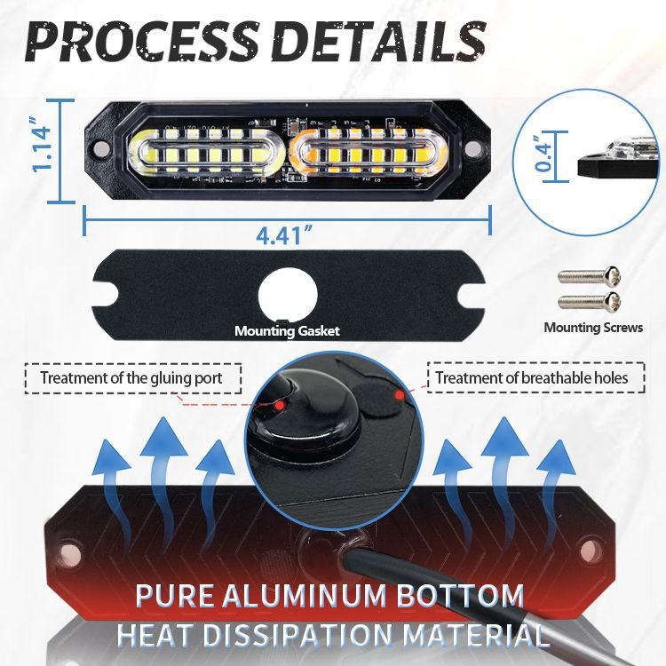 PZ-112T LED bočna svjetla za kamion, 12V-24V, 12W, metalna podloga i PC kućište, kompatibilno sa svim modelima, prilagodljivo