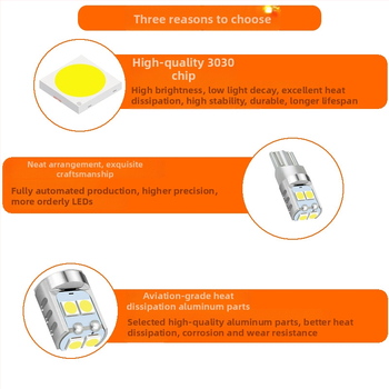 T10 numerio ženklų lemputė, 6SMD 3030 LED, 12-30V, 2W, 180mA, 50 000 h tarnavimo laikas