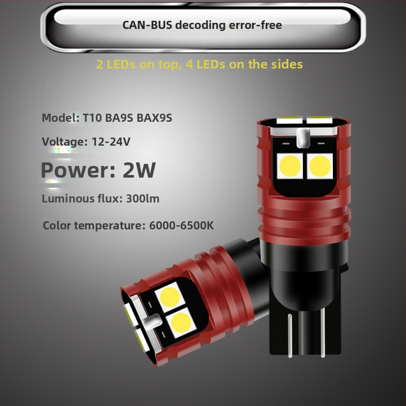 T10 numerio ženklų lemputė, 6SMD 3030 LED, 12-30V, 2W, 180mA, 50 000 h tarnavimo laikas