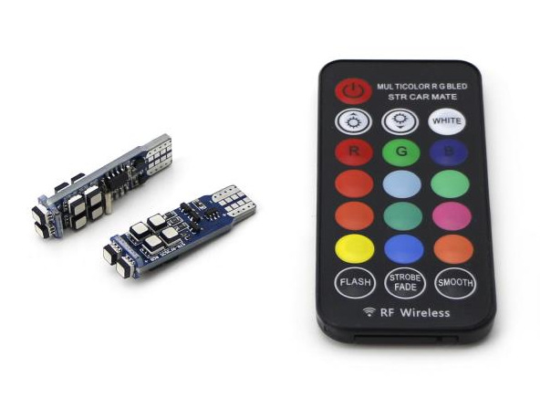 T10 12V RGB LED 10LED 2835 svjetlo za ploču registracije s daljinskim upravljanjem