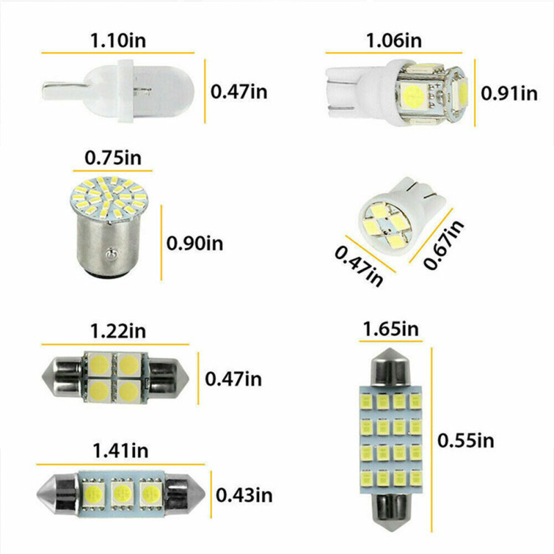 Autó LED készlet 42 db T10 – 12V, 10W, 6500K, élettartam 50 000 óra