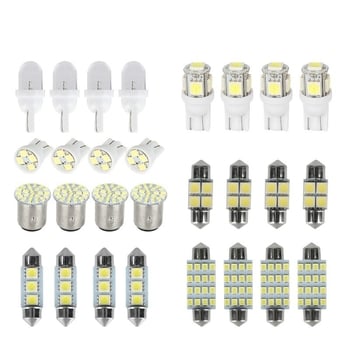 28-dijelni LED komplet za automobil: T10 pozicijske svjetiljke, dvostrane lampe za čitanje, svjetlo za registarsku ploču i unutarnje lampe