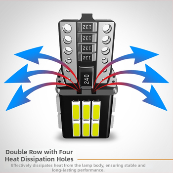T10 LED automobilių šviesa su 4014 SMD, 12V DC, 2.4W, Canbus, Plotis/Skaitymas/Registracijos numerio apšvietimas
