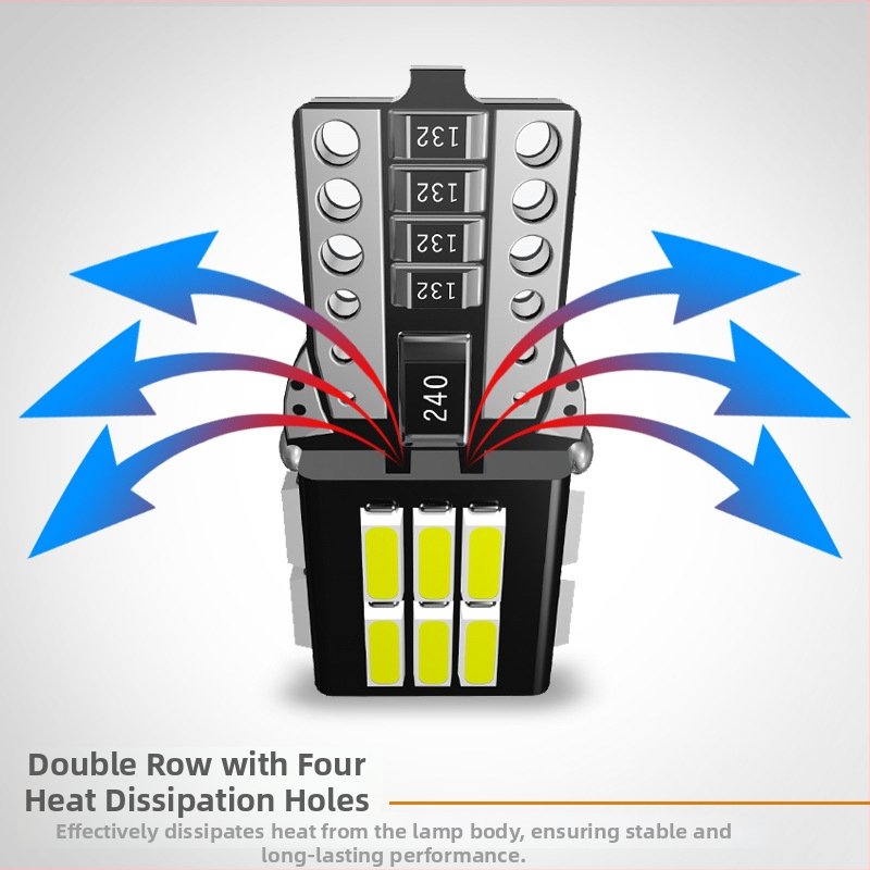 T10 LED automobilių šviesa su 4014 SMD, 12V DC, 2.4W, Canbus, Plotis/Skaitymas/Registracijos numerio apšvietimas