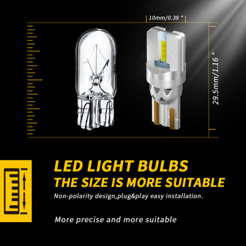 Lampa LED indicator de lățime pentru mașină - T10 1860 2SMD, 12V, 2.1W, 6000lm, decodare CANBUS