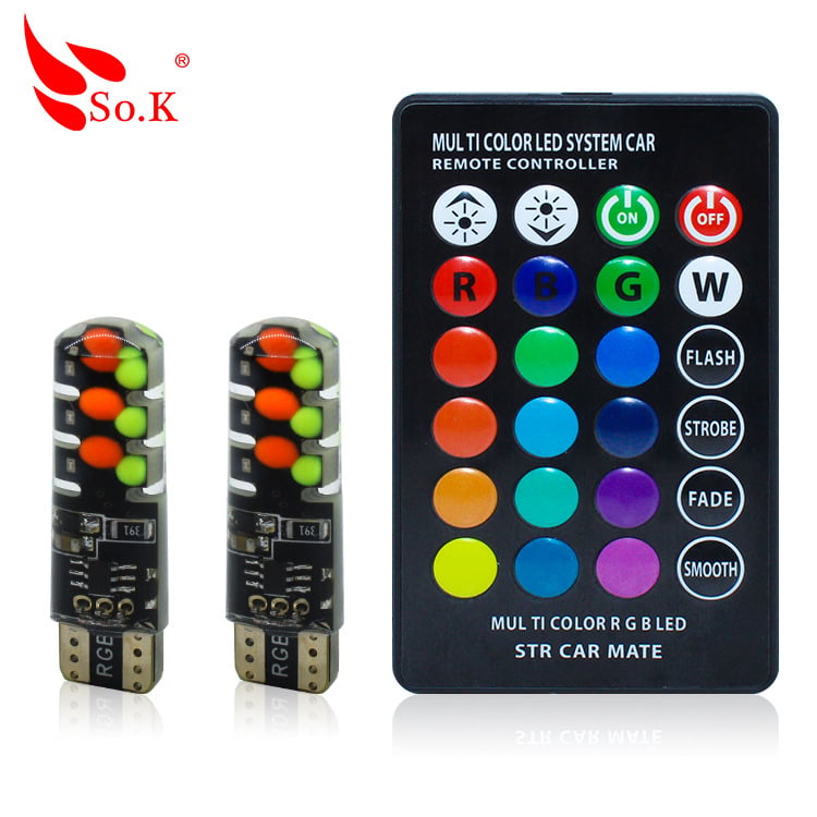So.K RGB unutarnje svjetlo za čitanje u automobilu s daljinskim upravljačem i dodirnim senzorom, magnetsko LED COB stropno osvjetljenje, 12V, 1.5W, 6000K, IP67, model T10