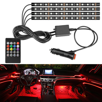 1-4-kanalno RGB unutarnje rasvjetno svjetlo za automobil, bežično glasovno upravljanje, kontrola putem aplikacije