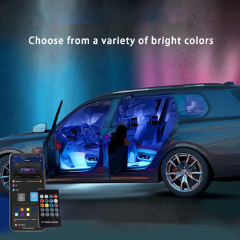 1-4-kanalno RGB unutarnje rasvjetno svjetlo za automobil, bežično glasovno upravljanje, kontrola putem aplikacije