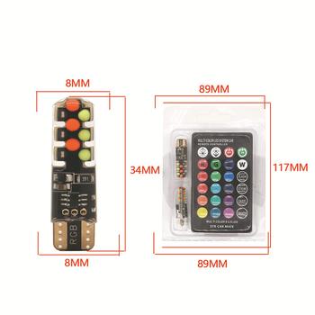 Lampa LED T10 RGB COB pentru semnalizare lățime, control wireless (12V, 6W, 500lm, COB, 6500K)