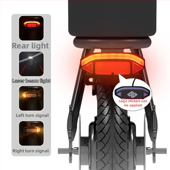 LED galinis žibintas dviračiui, modelis D-06J, įtampa 36-48V, šviesos srauto lygis II, tarnavimo laikas 15000 h