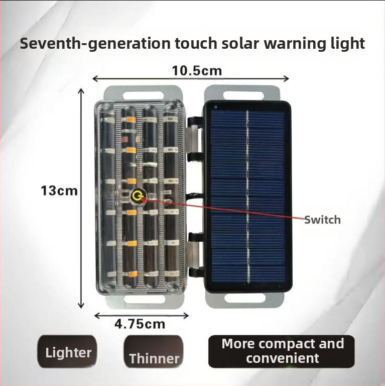 LED galinis žibintas automobiliui su saulės energija, ABS korpusas, sulenkiami saulės žibintai, universalus suderinamumas