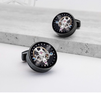 Butoni de mansete din agat, formă constelație, stil coreean, prelucrare cu ulei, primăvara 2025