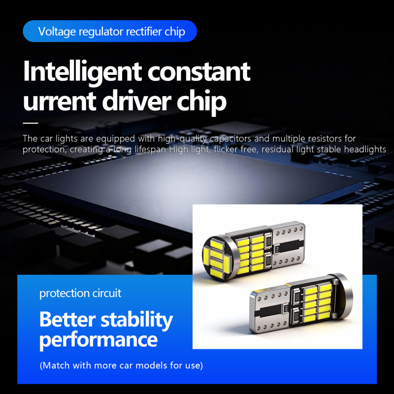 Automobilska LED svjetla za vožnju unatrag s dekodiranjem, T15 4014 45SMD, visoka svjetlina, univerzalno (12V, 2W, 0,16A)