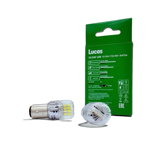 Lucas LED stražnja svjetla automobila, žarulja za kočnice, S25, širinski indikator, T20, 12V/24V, velika plug-in žarulja P21