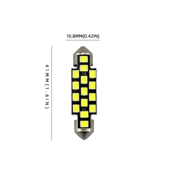 41 mm dvostruka svjetla za registarsku pločicu, svjetlo za širinu i svjetlo za čitanje, 12V–24V, T10X41-15SMD