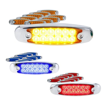 Kamionska LED bočna svjetiljka SRK-112 s kromiranim okvirom, 12-24V, IP67, PC+ABS
