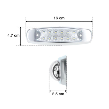 Kamionska LED bočna svjetiljka SRK-112 s kromiranim okvirom, 12-24V, IP67, PC+ABS