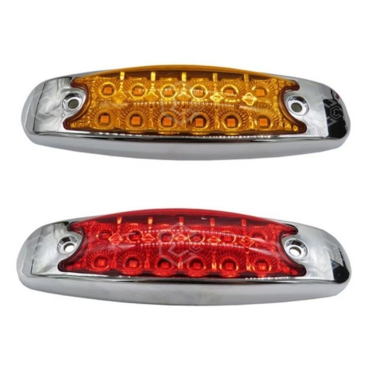 Kamionska LED bočna svjetiljka SRK-112 s kromiranim okvirom, 12-24V, IP67, PC+ABS