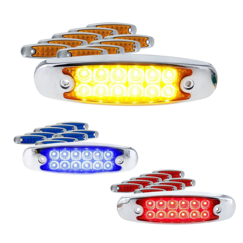 Kamionska LED bočna svjetiljka SRK-112 s kromiranim okvirom, 12-24V, IP67, PC+ABS