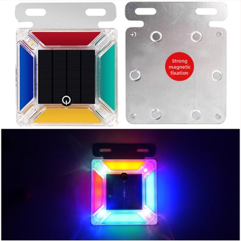 Saulės įkrovimo strobo šviesa sunkvežimiams su LED, 5–10W, belaidis, korpusas iš PC plastiko + plieno rėmas, tinkama automobiliams, sunkvežimiams, elektros transporto priemonėms