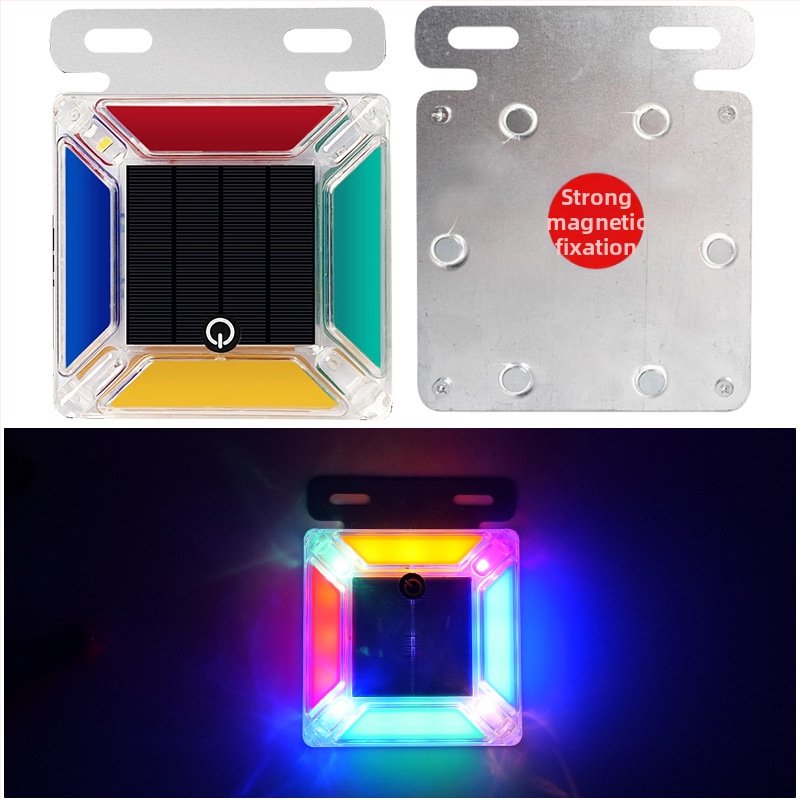 Saulės įkrovimo strobo šviesa sunkvežimiams su LED, 5–10W, belaidis, korpusas iš PC plastiko + plieno rėmas, tinkama automobiliams, sunkvežimiams, elektros transporto priemonėms