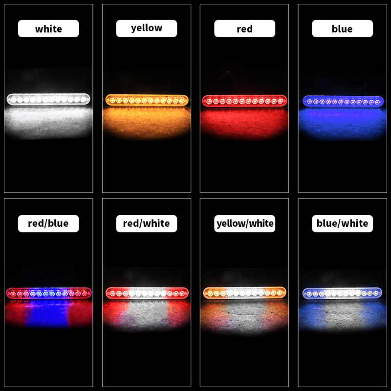 DXZ bočna tračna svjetiljka za kamion, ultra-tanka, 12-LED strob svjetlo, 12–24V, 36W aluminijsko kućište, model I-BS-C-12LED