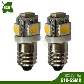 LED Műszerlámpa, Modell E10-5SMD, DC3V-24V, Teljesítmény 1.0W, Fényáram 120-130 lm, Színhőmérséklet 2800-6500K